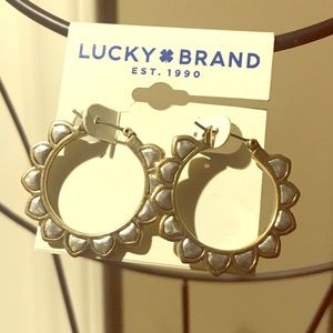 🍀lucky brand🍀Silver and gold hoop earrings